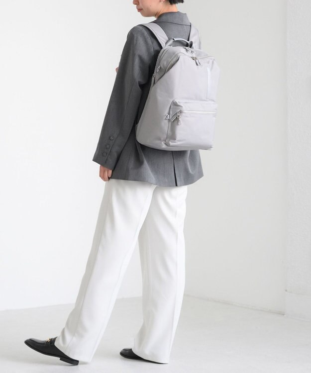 ACE BAGS & LUGGAGE 【雑誌掲載】W&.Day/Night ポッケス スリムリュック A4サイズ 14.0インチPC収納 15277 ダブルアンドデイナイト マザーズバッグ ライトグレー