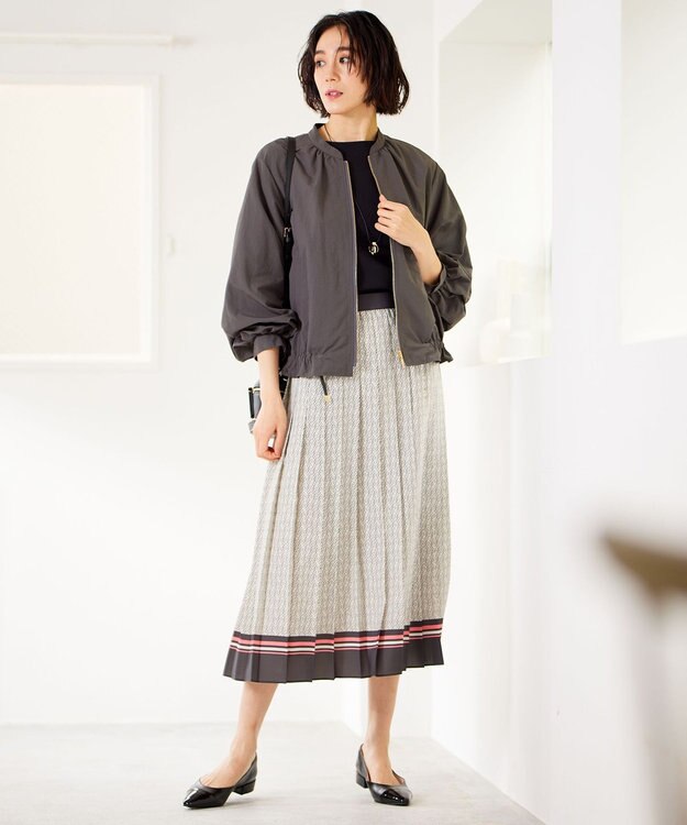 自由区 【撥水加工・UVケア・洗える】ライトグログラン ブルゾン スレート