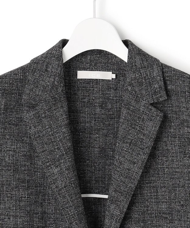 ICB L 【先行予約】 ミックスブッチャー バックスリットジレ ブラック×オフホワイト