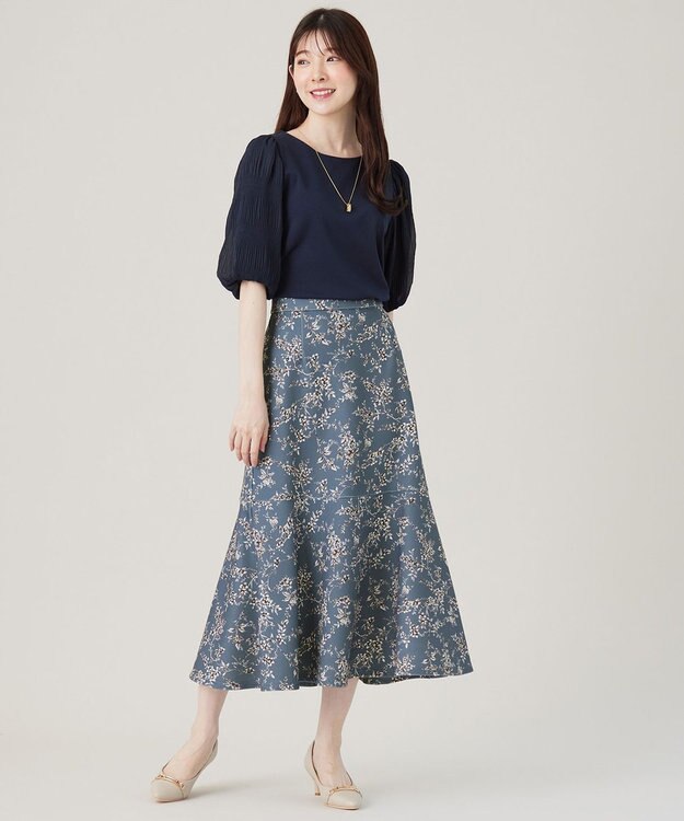 ANY SIS S 【洗える】マジョリカスリーブ プルオーバー ネイビー