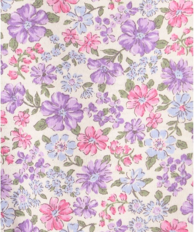 ANY KIDS カットソー サマー ワンピース オフホワイト×花柄