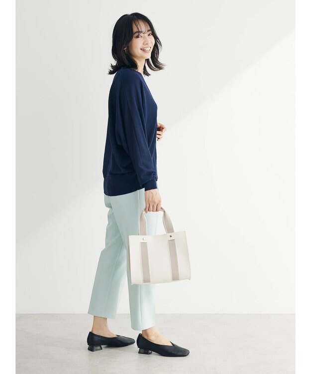 Green Parks ＵＶカット加工　ドルマンニットカーディガン Navy