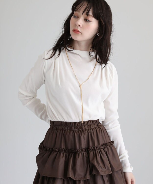 Green Parks ・ＡＮＤＳＥＡＲＣＨ　シアーベロアボトルネックロンＴＥ Ivory