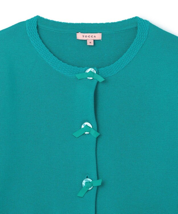 TOCCA 【洗える】PENTAGON KNIT カーディガン エメラルド系