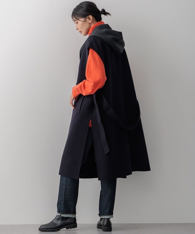 23区 【洗える】カシミヤブレンド フーディ ストール グレー系