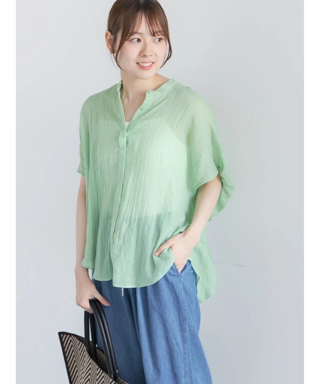 Te chichi 【7色展開】シャンブレーボイルドルマンシャツ グリーン
