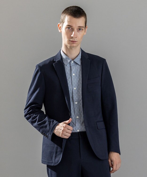 JOSEPH HOMME 新素材【通気性/ストレッチ】グリットタックジャージー   ストレッチジャケット ネイビー系