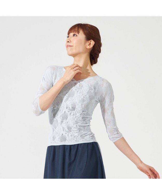 Chacott 【ノーソーイングニット】キシリトールシアーレース2Wayトップ ベビーブルー