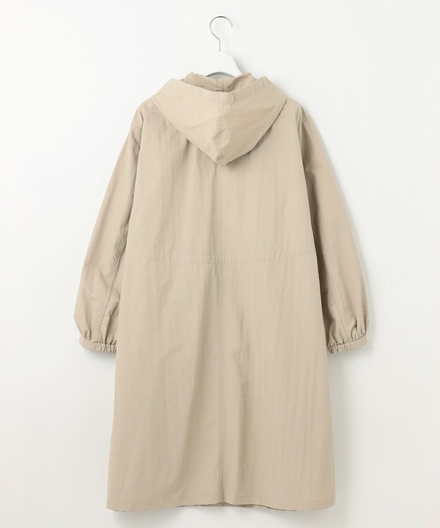 自由区 【撥水加工・UVケア・洗える】ライトグログランフーデッド コート ベージュ