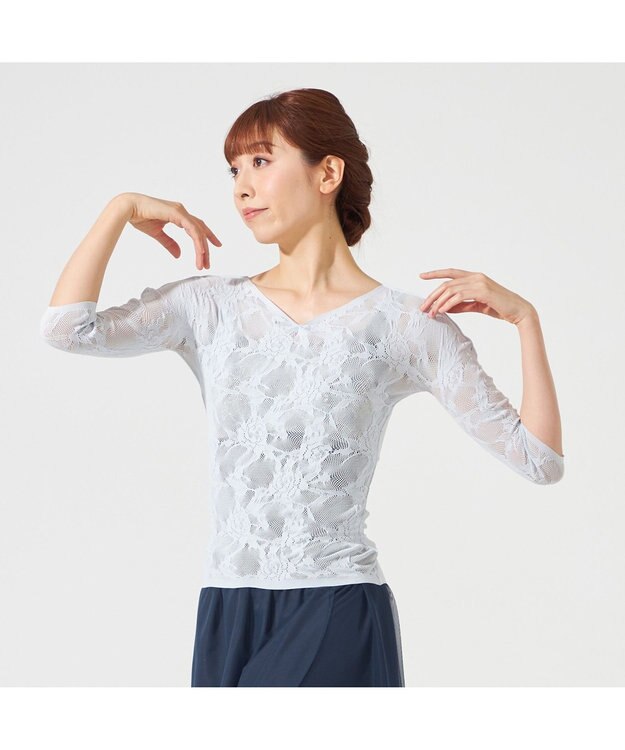 Chacott 【ノーソーイングニット】キシリトールシアーレース2Wayトップ ベビーブルー