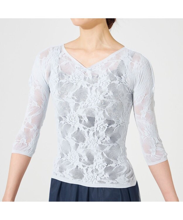 Chacott 【ノーソーイングニット】キシリトールシアーレース2Wayトップ ベビーブルー