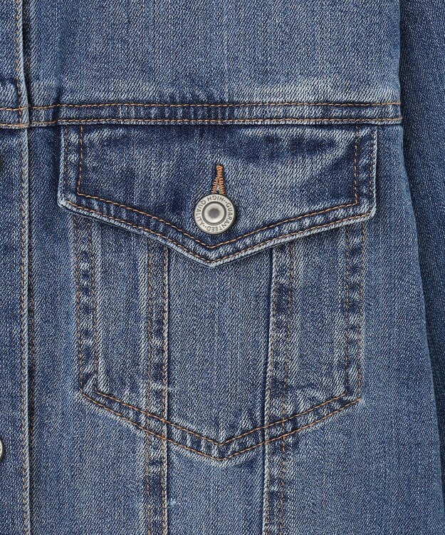 ANY 【洗濯機可能・ストレッチ】ノーカラー デニムジャケット フェードインディゴ