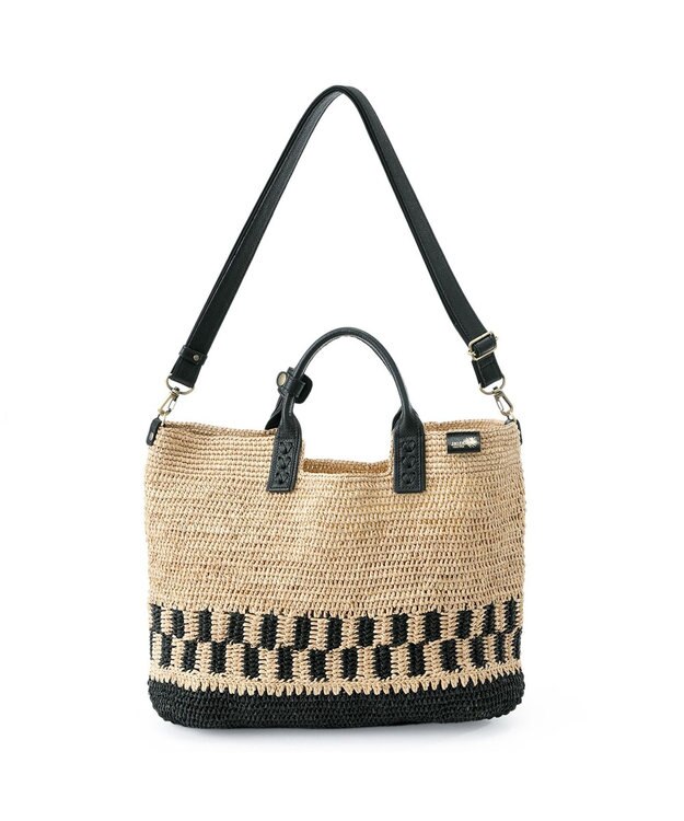IBIZA ラフィア　２ＷＡＹバッグ　（Ｌ） ベージュ
