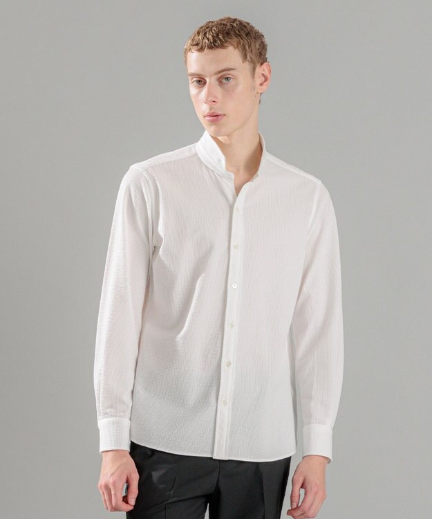 JOSEPH HOMME コンフォートクリアギンガム　ウイングカラーシャツ ホワイト系