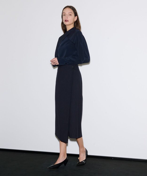 JOSEPH ピンストライプ　スカート Navy