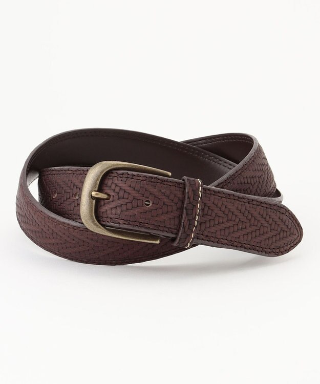 JOSEPH ABBOUD 【サスティナブル/日本製】 ハイエンドレザーベルト ダークブラウン系