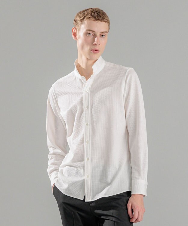 JOSEPH HOMME コンフォートクリアギンガム　ウイングカラーシャツ ホワイト系