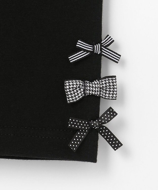 ANY KIDS 裾リボン 無地レギンス ブラック