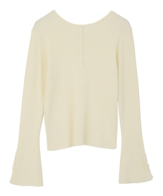 CRAFT STANDARD BOUTIQUE ヘンリーネック袖フレアプルオーバー Off White