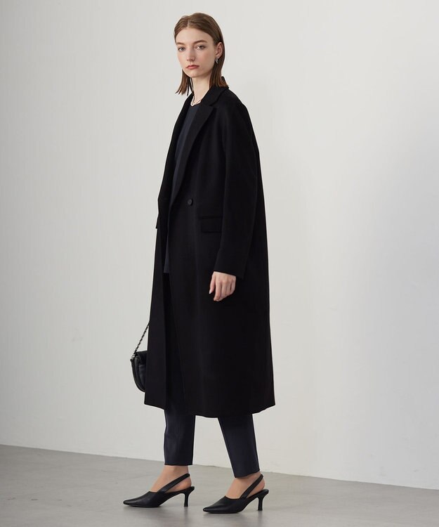 ICB ピュアカシミヤ チェスターコート ブラック系