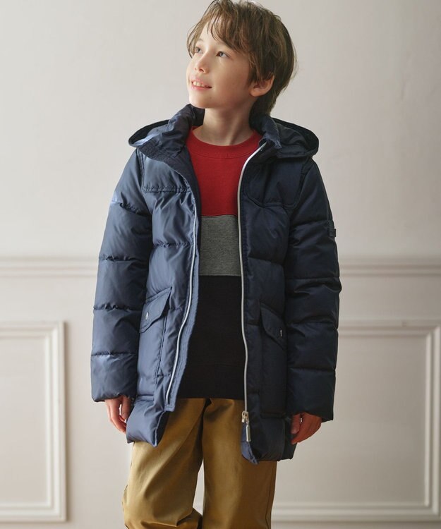 J.PRESS KIDS 【110-130cm】【撥水】50Dタフタ ダウンコート ネイビー系