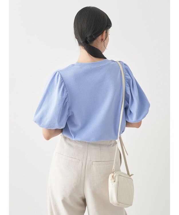 earth music&ecology パフスリーブプルオーバー Blue