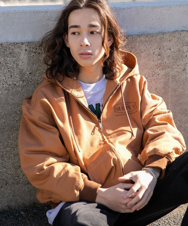 WEGO フードブルゾン ブラウン