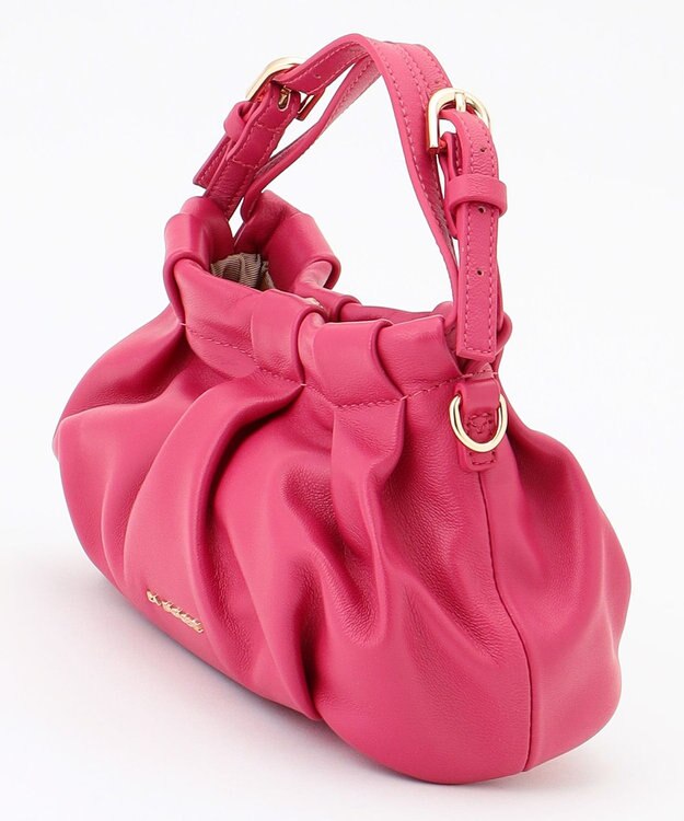 LA BAGAGERIE シープレザー　ギャザーミニマムバッグ ピンク