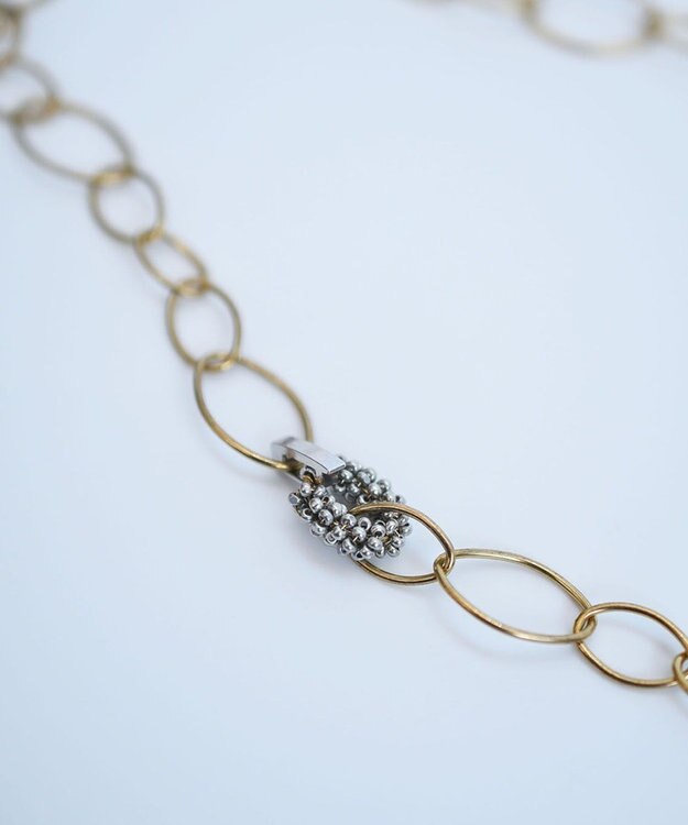 monshiro オーバルチェーンショートネックレス アンティークゴールド