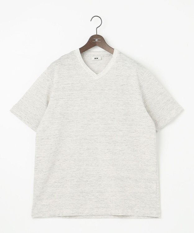 JOSEPH ABBOUD 【キングサイズ・吸水速乾】リネンハニカムTシャツ アイボリー系