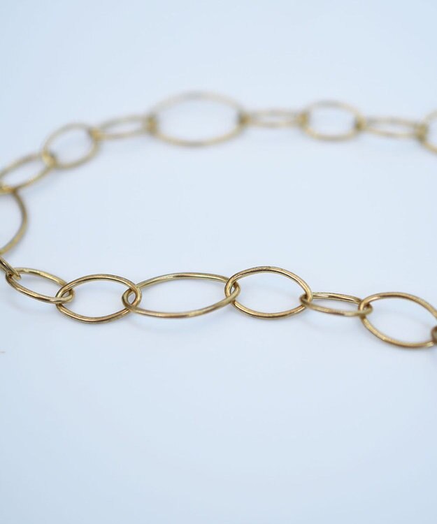 monshiro オーバルチェーンショートネックレス アンティークゴールド