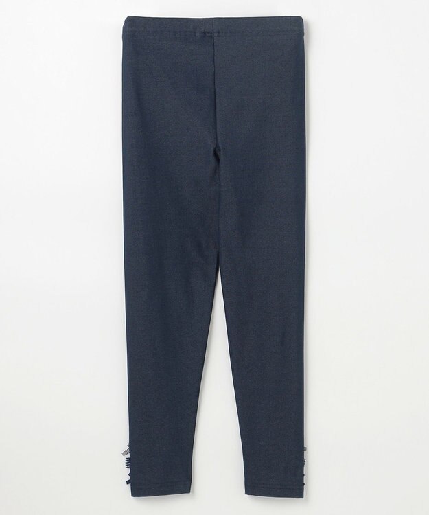 ANY KIDS 裾リボン 無地レギンス ネイビー