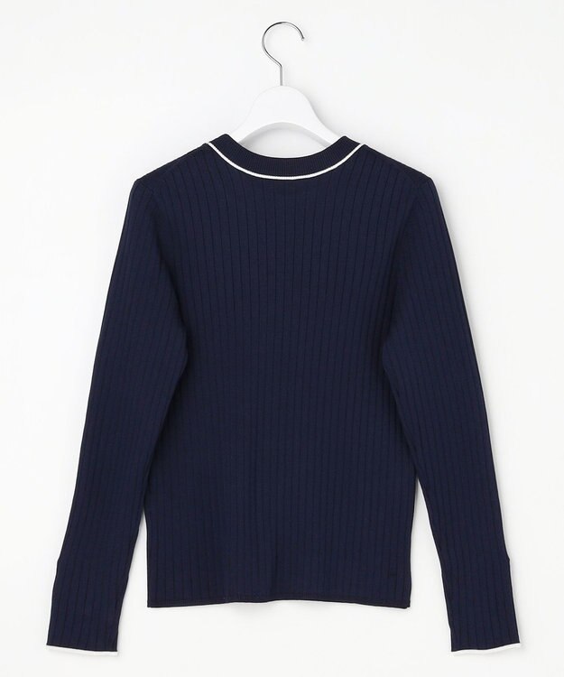 ANY SIS ラインポイント ニット ネイビー