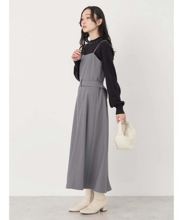 earth music&ecology ウエストマークキャミワンピース Gray