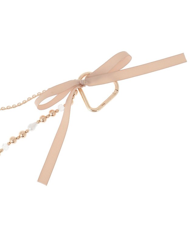 earth music&ecology リボンパールバッグチャーム ゴールド