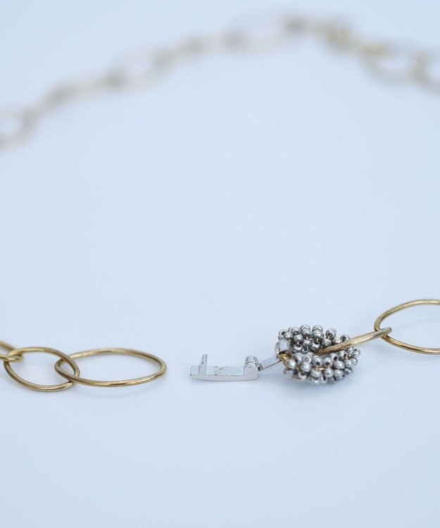 monshiro オーバルチェーンショートネックレス アンティークゴールド