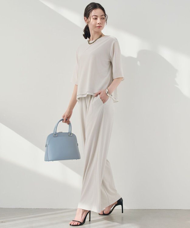 自由区 ストレッチアムンゼン Tブラウス ベージュ