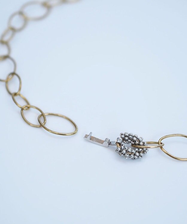 monshiro オーバルチェーンショートネックレス アンティークゴールド