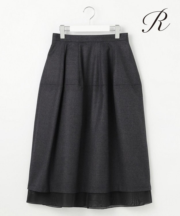 23区 【R(アール)】メリノシアーレイヤード スカート グレー系