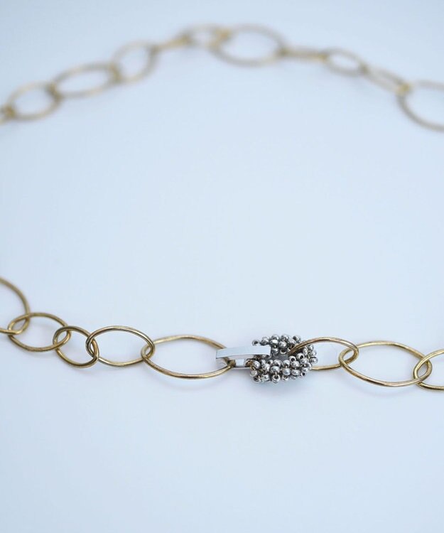 monshiro オーバルチェーンショートネックレス アンティークゴールド