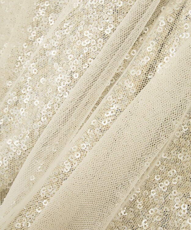 YECCA VECCA スパンコール×チュールスカート Ivory