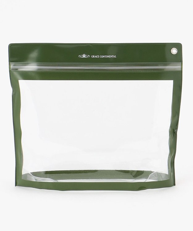 GRACE CONTINENTAL Fabricフラットポーチ-AW ゴールド