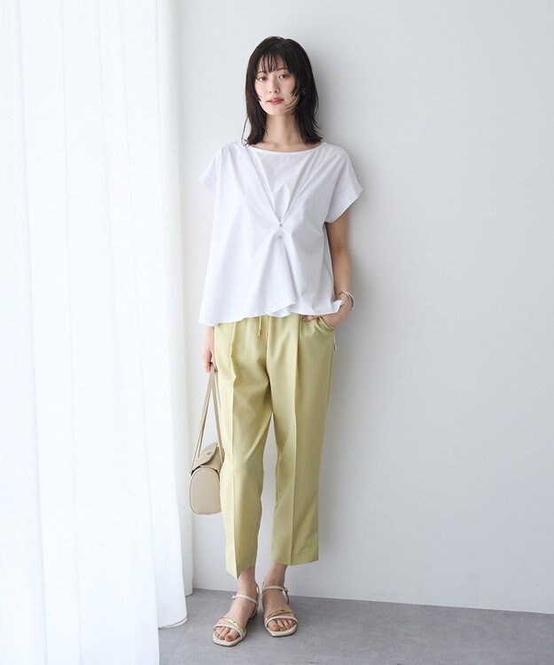 YECCA VECCA 【UVカット】サラサライージーテーパードパンツ Yellow