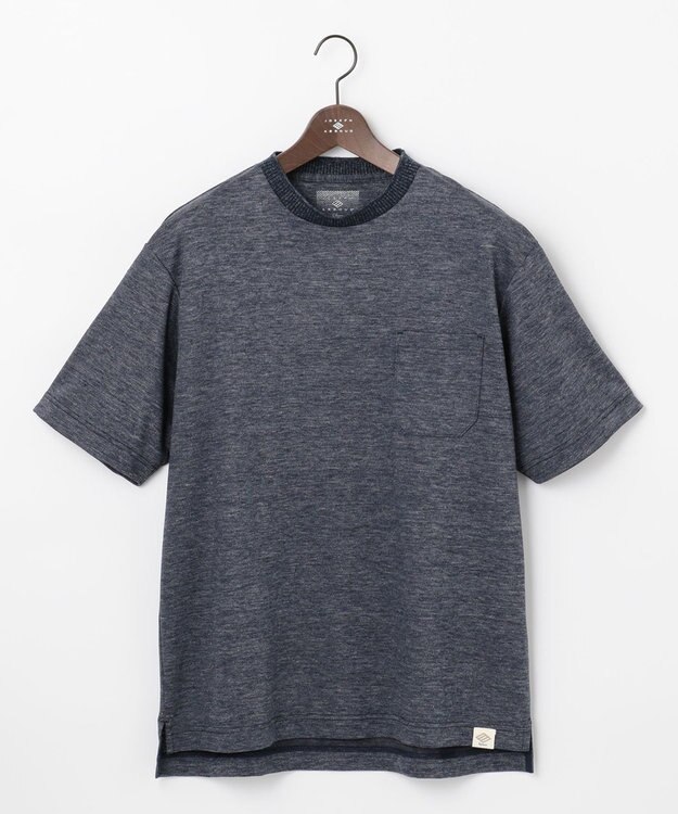JOSEPH ABBOUD MOUNTAIN 【SPACE／UNISEX】リネンハニカム Tシャツ ダルブルー系