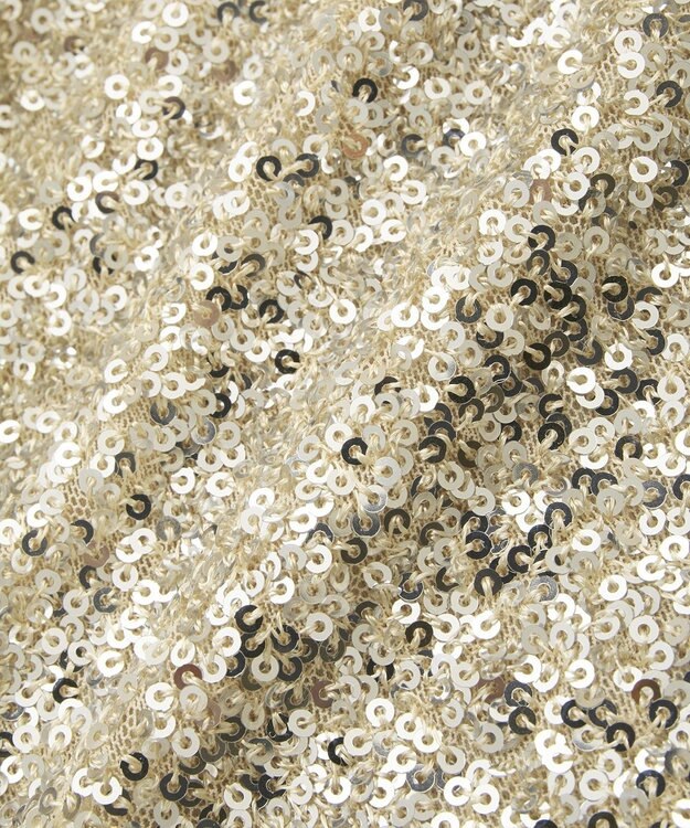 YECCA VECCA スパンコール×チュールスカート Ivory