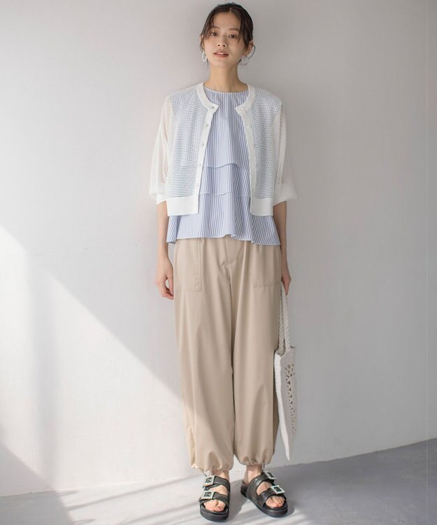 組曲 L メッシュニット カーディガン アイボリー系