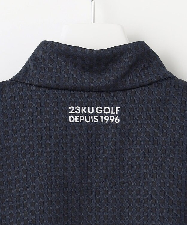 23区GOLF 【MEN】着脱しやすいバンプジャージー　ハーフジップカットソー ネイビー系