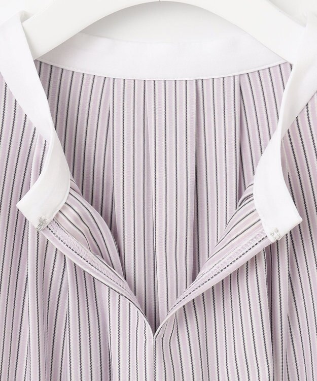 J.PRESS LADIES L ストライプジャージー カットソー ふじ色系1