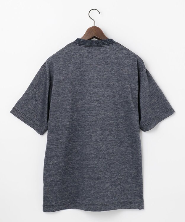 JOSEPH ABBOUD MOUNTAIN 【SPACE／UNISEX】リネンハニカム Tシャツ ダルブルー系
