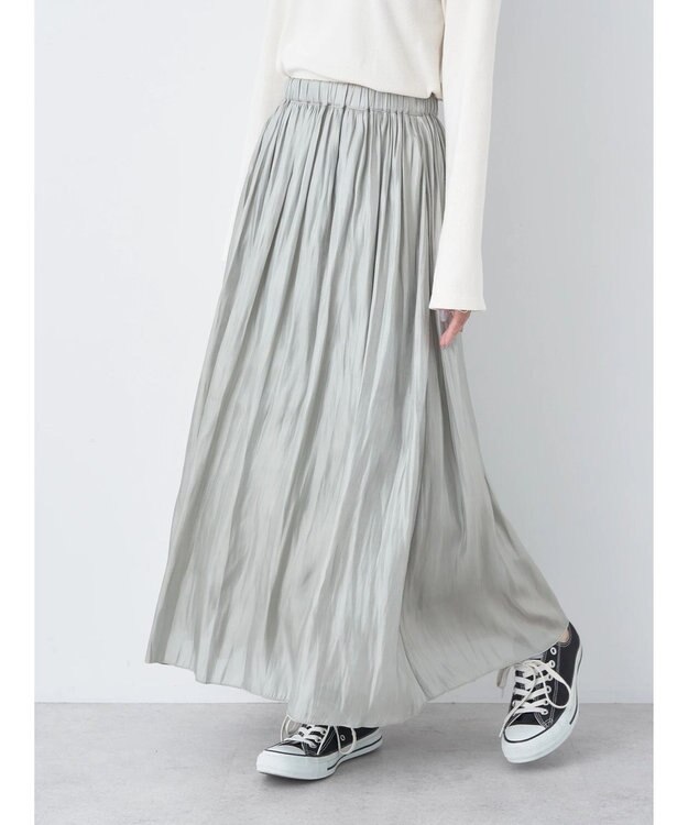 earth music&ecology シャイニーギャザースカート Mint